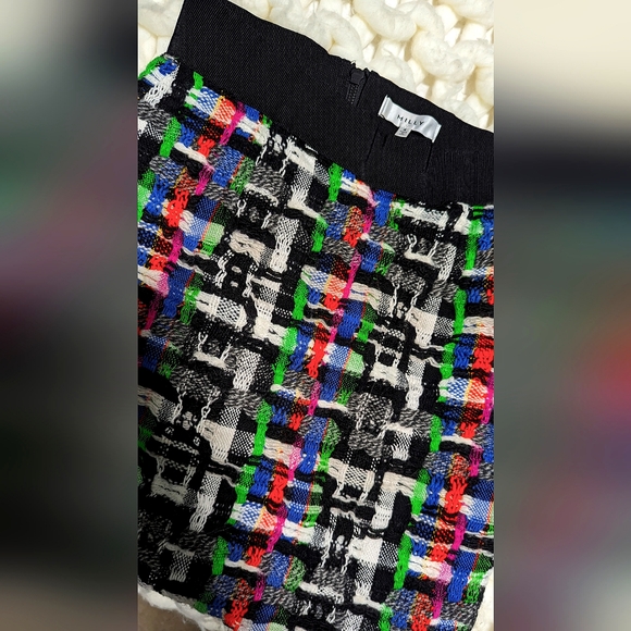 Milly Size 4 Couture Tweed Zip Back Skirt - Picture 3 of 5